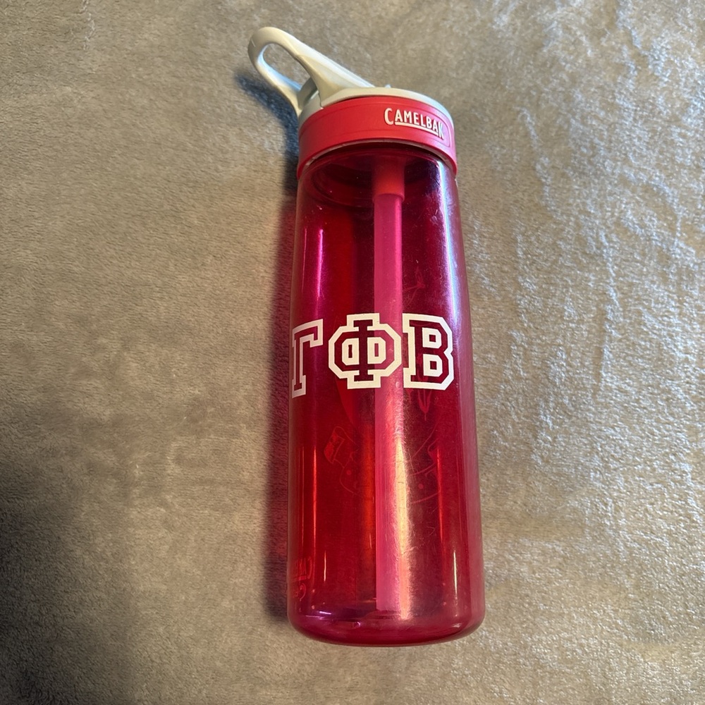 CamelBak pink Water Bottle with Greek Letters Gphi gamma phi beta sorority